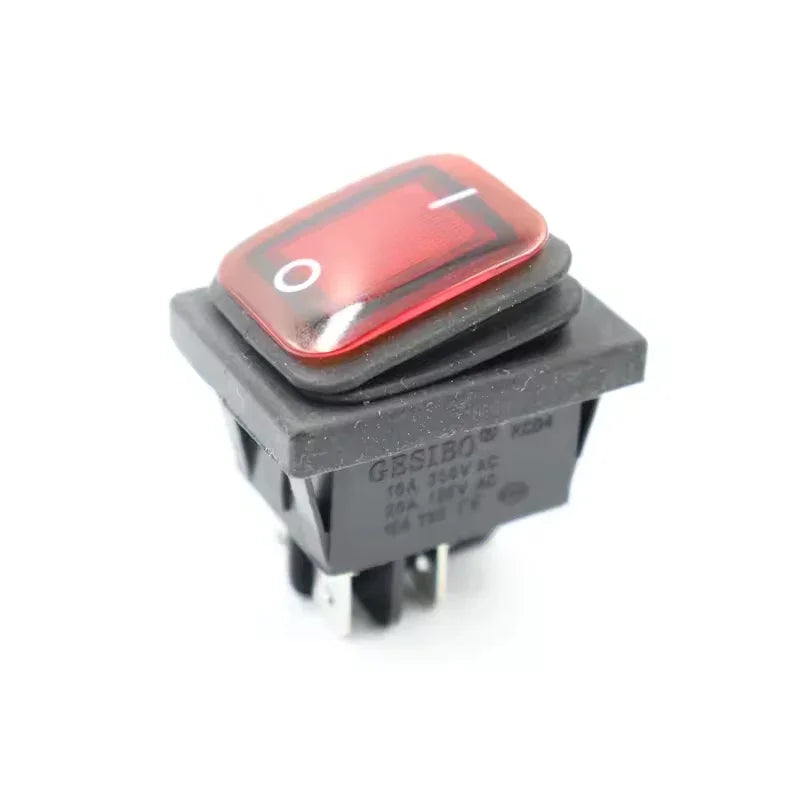 Interrupteur à Bascule Avec Voyant Rouge - 4 Pins, 16A, ON/OFF - Neuf