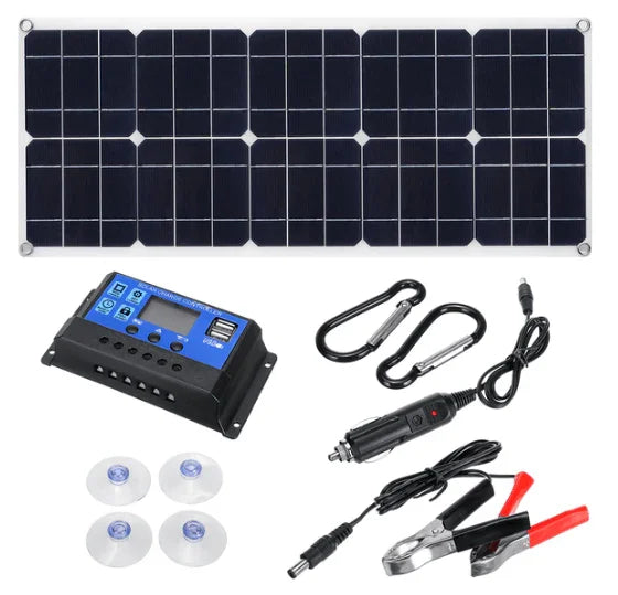 Garosa Kit de panneau solaire Panneau solaire 25W IP65 étanche 12V 24V Garosa Kit de panneau solaire Panneau solaire 25W IP65 étanche 12V 24V
