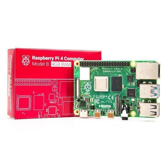 Raspberry Pi 4 Modèle B 1 Go RAM - Ordinateur Ultra-Puissant Quad-Core 64 Bits, Double 4K, WiFi AC + Bluetooth 5.0