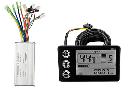 Contrôleur de vélo électrique S866 avec écran LCD, 36/25A, 500W+S866