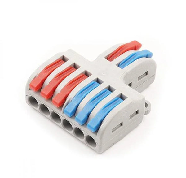 Connecteur à Levier 2 Entrées 12 Sorties - Bornier Sur Rail DIN - Câblage Rapide Sans Outil - 6 Pièces - Pour Fils 0,08-4mm² - 4