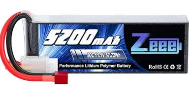 Batterie LiPo 3S Zeee 11,1V 5200mAh 50C avec connecteur T