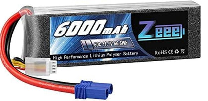 Batterie LiPo 3S Zeee 11,1V 6000mAh 60C avec connecteur EC5