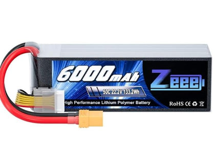 Batterie LiPo 6S Zeee 22.2V 6000mAh 50C avec prise XT90