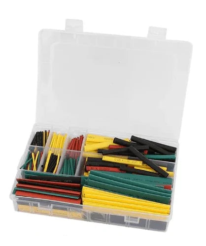 Lot De 140 Gaines Thermorétractables - Assortiment De Couleurs (noir, Bleu, Rouge, Jaune, Vert) Diamètres 2 à 10 Mm