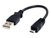 CABLE MICRO USB 15 CM - A VERS MICRO B - USB 2.0 - NOIR - tuni-smart-innovation
