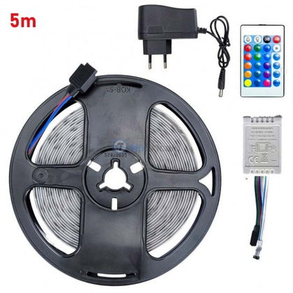 Ruban LED RGB 5M avec commande et mini transformateur