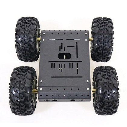Kit de châssis de voiture robot en alliage d'aluminium avec entraînement 4WD et roues Mécanum, y compris plaque de pliage en métal pour une performance robotique robuste (A Kit de châssis de voiture robot en alliage d'aluminium avec entraînement 4WD et roues Mécanum, y compris plaque de pliage en métal pour une performance robotique robuste (A
